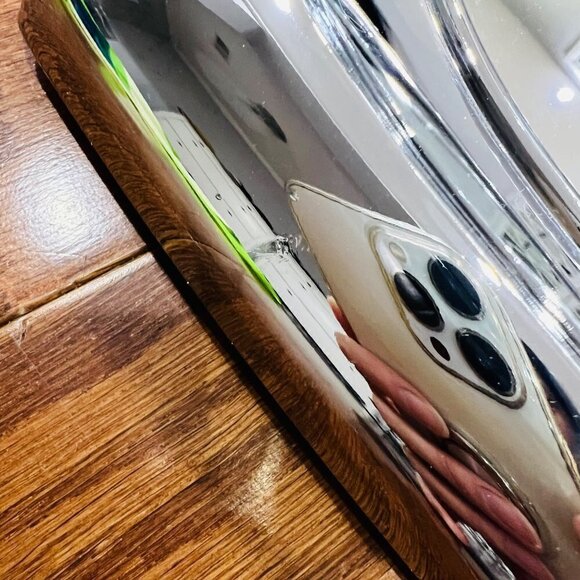 SPACE AGE CHROME MIRROR VINTAGE MID CENTURY HOLLYWOOD REGENCY OP ART EAMES ERA - Picture 4 of 7